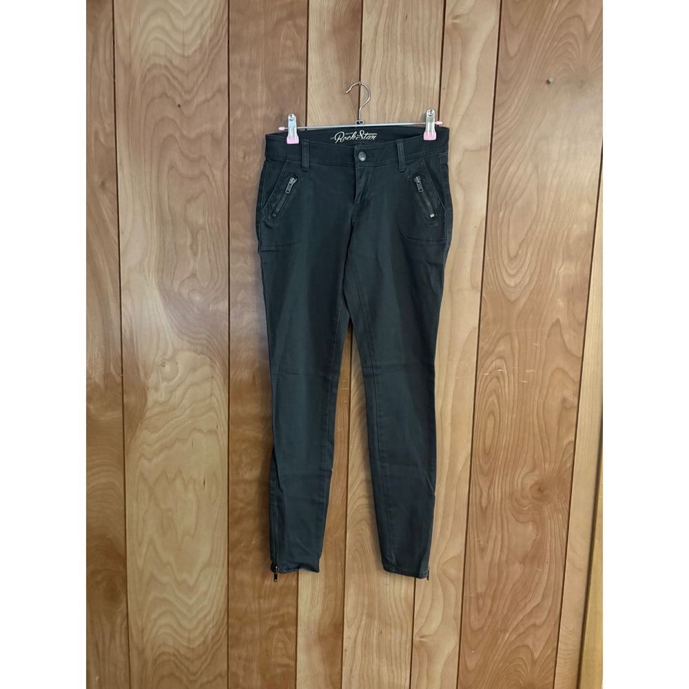 Old Navy The RockStar Skinny Pants Gray Zip Ankle Utility Pockets 0P Womens
